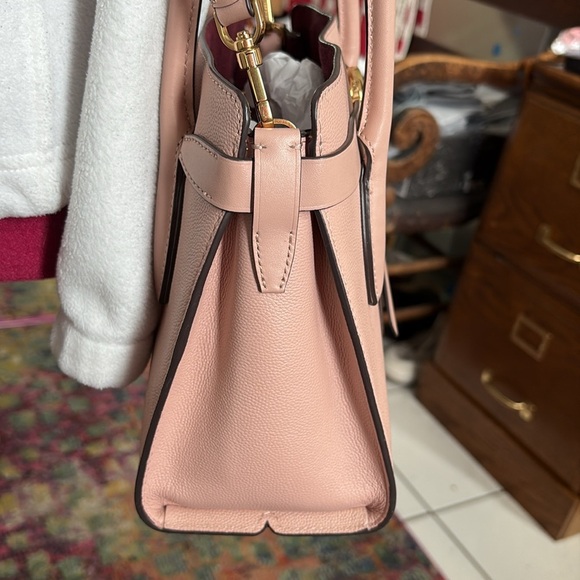 Kate Spade Satchel Crossbody bag pebble leather dusty Rose ♠️ gold tone decor - Picture 5 of 17